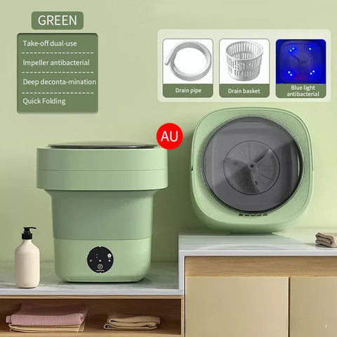 Portable Mini Folding Washing Machine with Built-in Spinner
